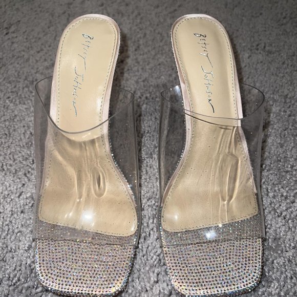 Betsey Johnson Shoes Betsey Johnson Banks Embellished Clear Strap